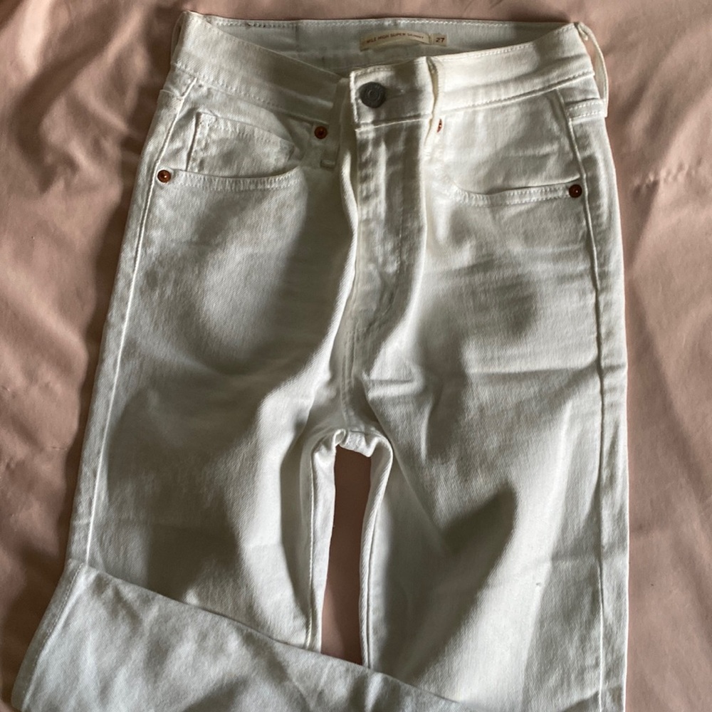 White Levis Mille High Skinny Jeans